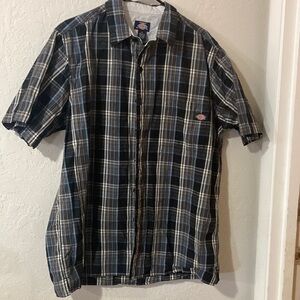 Dickies Blue Casual Button Down Shirt Lightweight